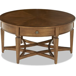 Mid-Century Modern Round Wood Coffee Table