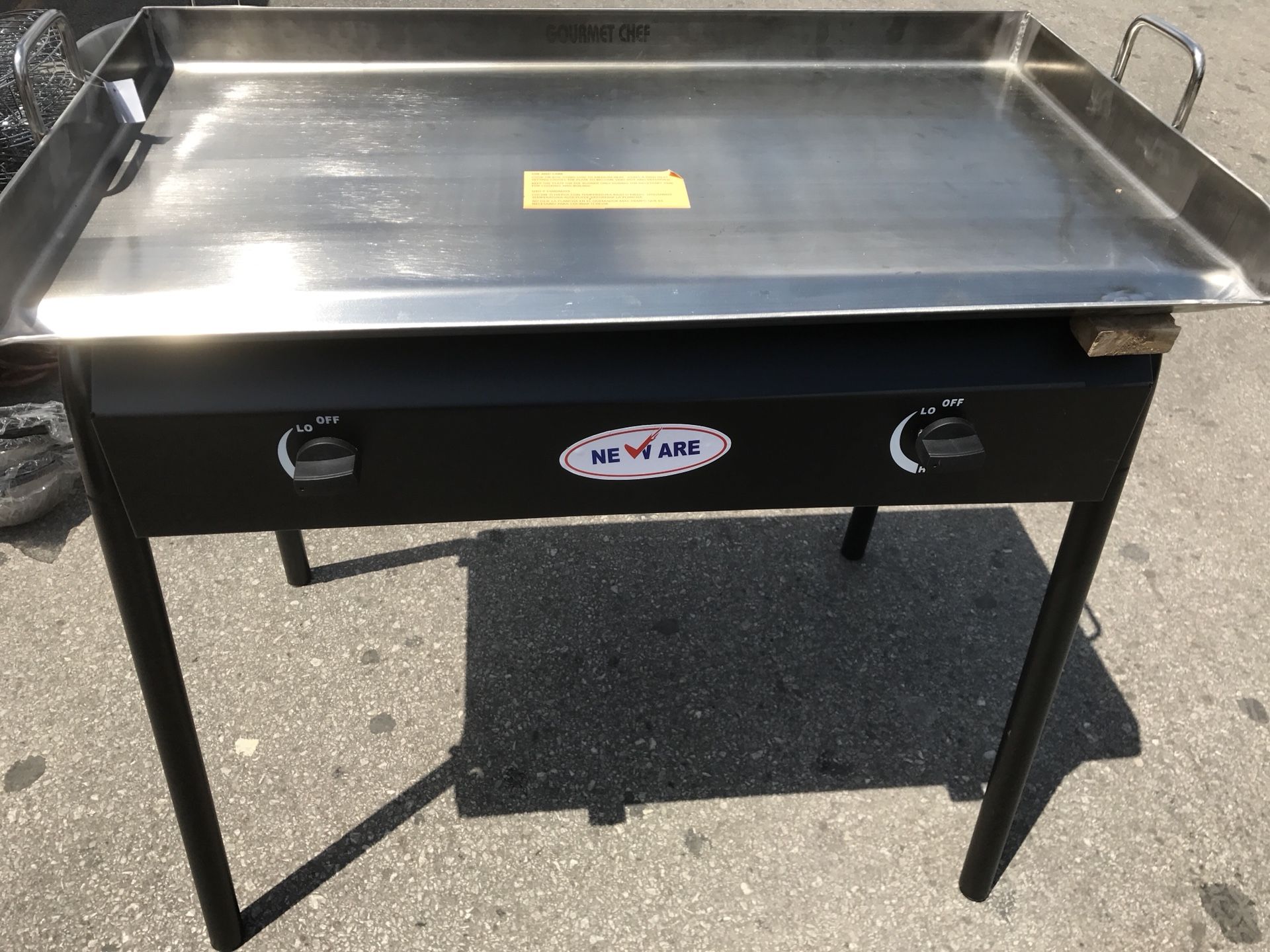 Parrilla para tacos 2 quemadores y comal asero Inoxidable 32 x 19”