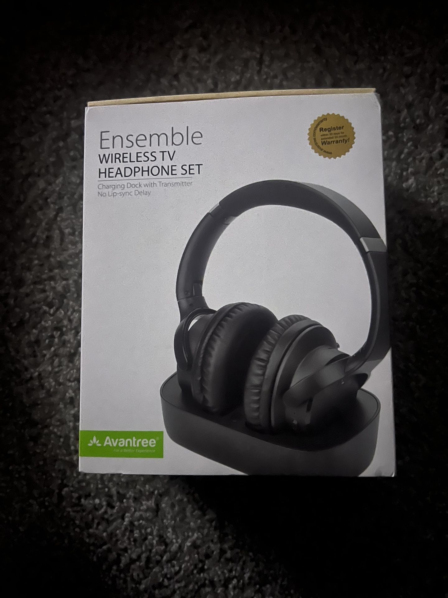 Avantree Ensemble 5.0 Wireless Headphones for TV Watching w/Transmitter & Dock
