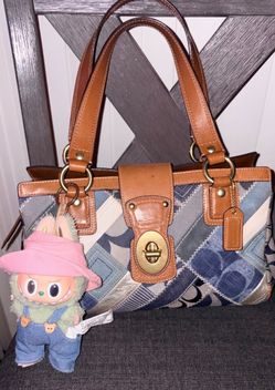TRADE: HTF Coach denim patchwork turn lock