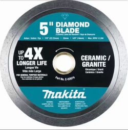 Lot of 5 Makita 5 in. General Purpose, Continuous Rim, Diamond Blade