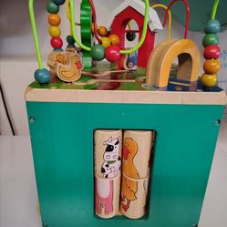 Wooden activity cube