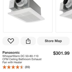 Panasonic WhisperWarm Ceiling Bathroom Exhaust