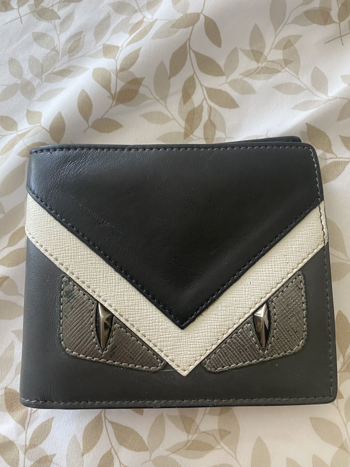 FENDI Tri Color Leather Bag Bugs Eyes Bifold Wallet