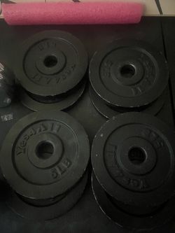(8) 5 LB Standard 1” Plates 40 LBS Total Weight Gym Exercise Dumbbell