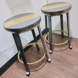 Metal Bar Stools × 2