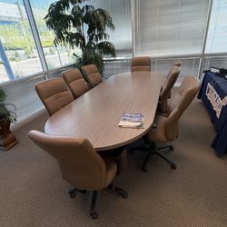 Conference room Table and Multiple plants