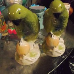 2 Glass Parrots,$20 For Pair,Made In Brazil