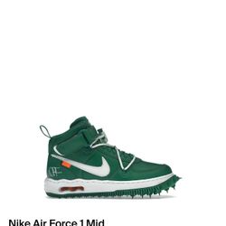 Size 8.5,10,10.5,11.5 - Nike Off-White x Air Force 1 SP Leather Mid Pine 