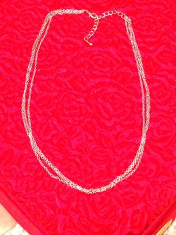 Triple Chain Necklace - silver colored