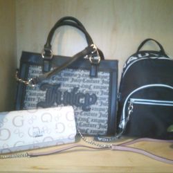 BRAND NEW NEVER BEEN USED! GUESS And Juicy  Couture HANDBAGS/ Nautica BACKPACK 