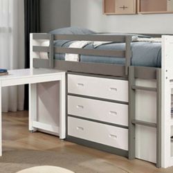 Brand New White & Grey Twin Size Loft Bed 