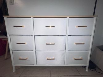 White fabric dresser