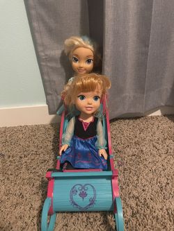 Anna and Elsa Dolls + Sled 
