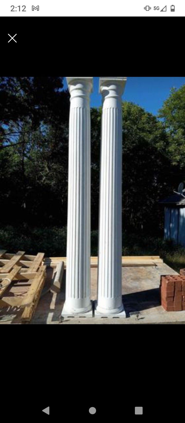 2 Antique wooden Fluted columns, 2 Corner Post And 15-20 Balusters