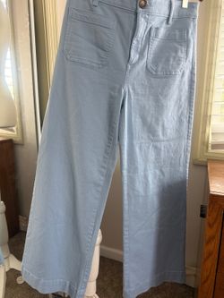 LOFT The Palmer Wide Leg Pants Size 6P Light Blue