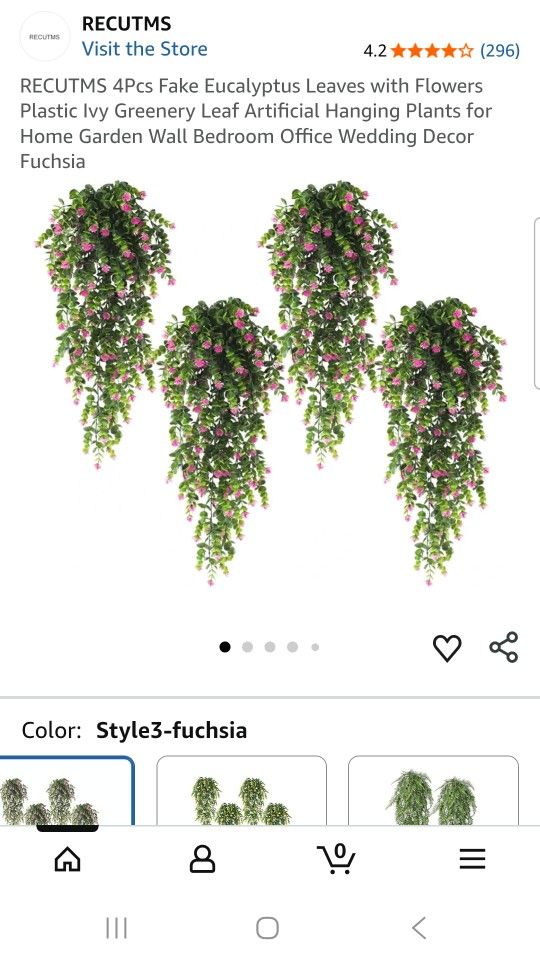 4Pcs Fake Eucalyptus Leaves with Flowers Plastic Ivy Greenery Leaf Artificial Hanging Plants for Home Garden Wall Bedroom Office Wedding Decor
PURPLE
