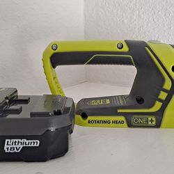 NEW RYOBI 1+ 18v Lithium Ion Flaslight with Rotating Head (Battery Included)