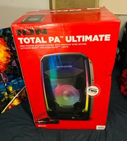 ION Total PA Ultimate 650W Bluetooth Speaker System | Party PA | 2 Microphones + LED Lights | FM Radio