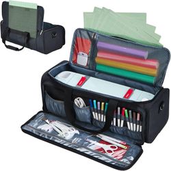 HOMEST Cricut Carrying Case – Fits Explore Air 2/Maker w/ Storage for Mats, Vinyl & Tools