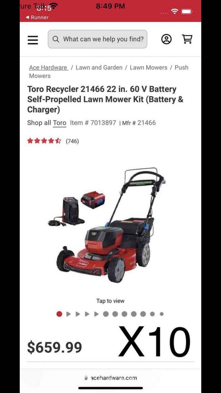 Brand new 60v Toro Lawnmowers 