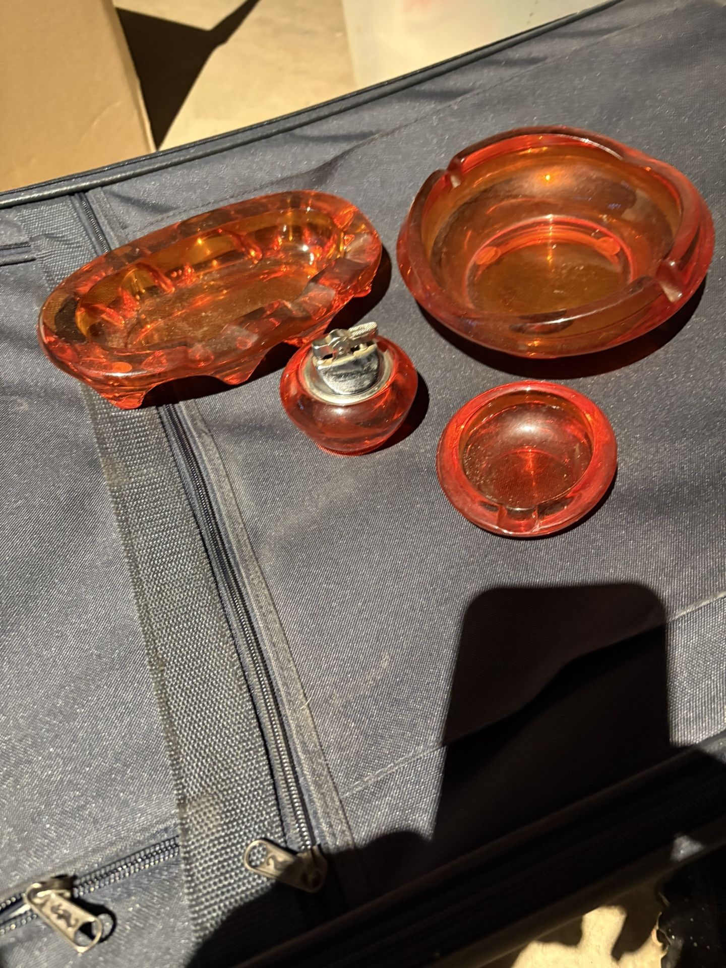Vintage Amberina Set Excellent Condition