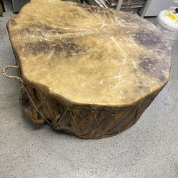 Huge Native American Drum Coffee Table