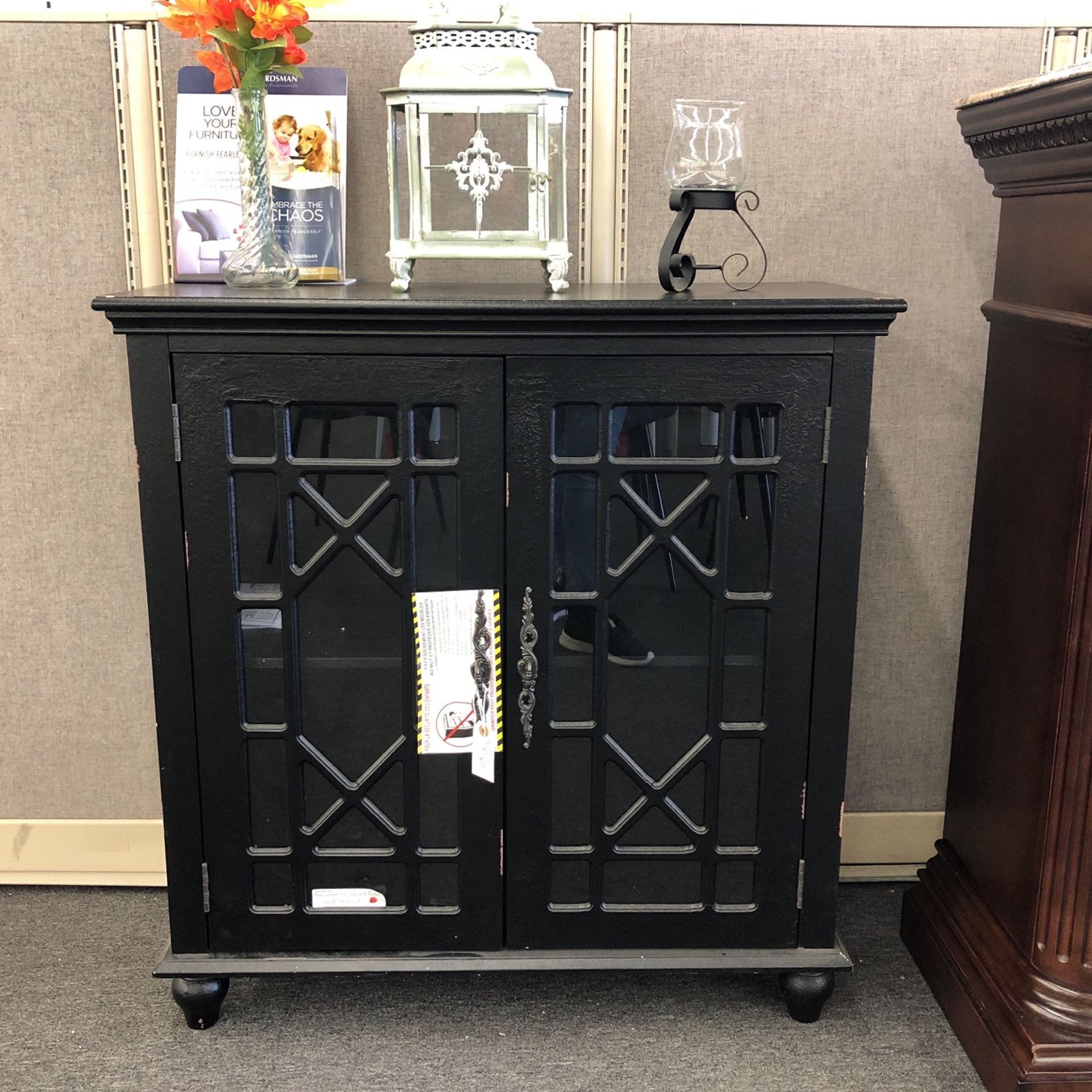 Vintage Black Accent Cabinet