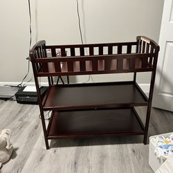 Espresso Changing Table With Mat