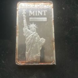 Liberty Mint 10 Oz Silver Bar 999 Fine Silver