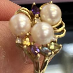 14k Pearl Ring size 8