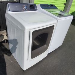 New Samsung Large Capacity Top Load Washer And Used Like New Samsung Gas Dryer Set 