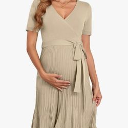 BRAND NEW Tan Maternity Dress Size Large