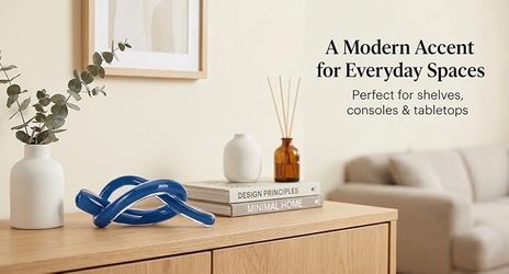 Brand New Glass Knot Sculpture – Hand-Blown Abstract Modern Decor Accent