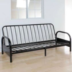 Black metal futon frame