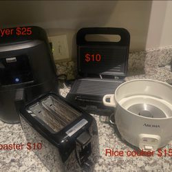 Air Fryer , Toaster , Panini Press Machine, And Rice Cooker 