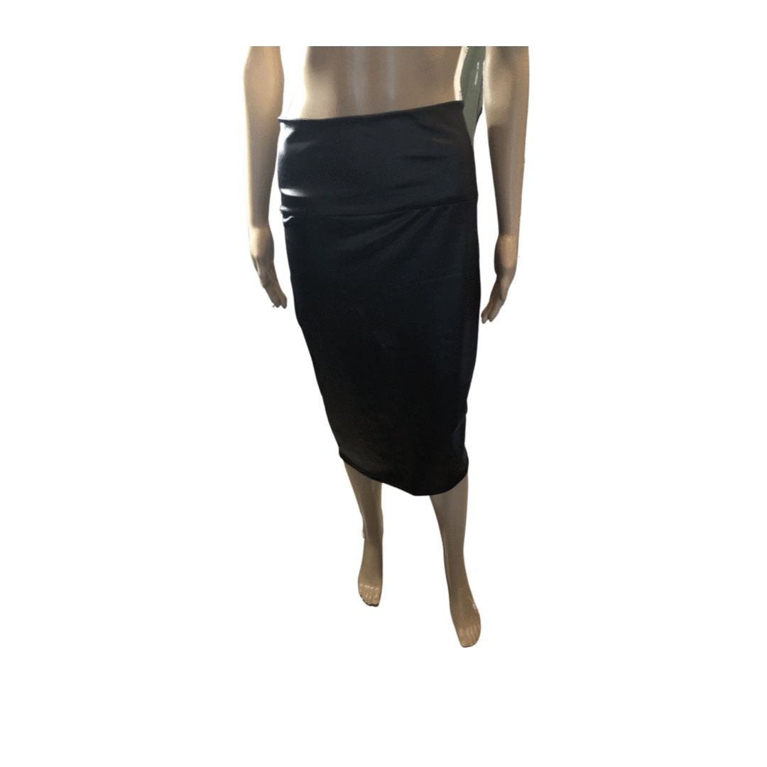 Black Leather Inspired Pencil Skirt