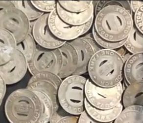 Canton City Transit tokens from the 40s and 50s