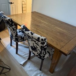 Wooden Table With Wooden Bench And Chair