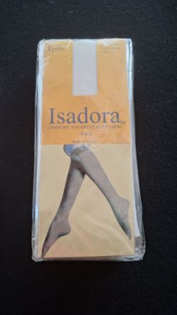 12 pairs Comfort Top Isadora sheer knee-high stockings in white offer a classic and elegant hosiery option for women. The stockings feature a sheer an