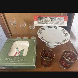   Xmas  Apulum  China Cake Stand , Plates  & More 