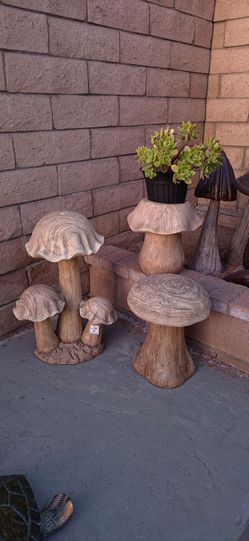 Large outdoor decor mushrooms