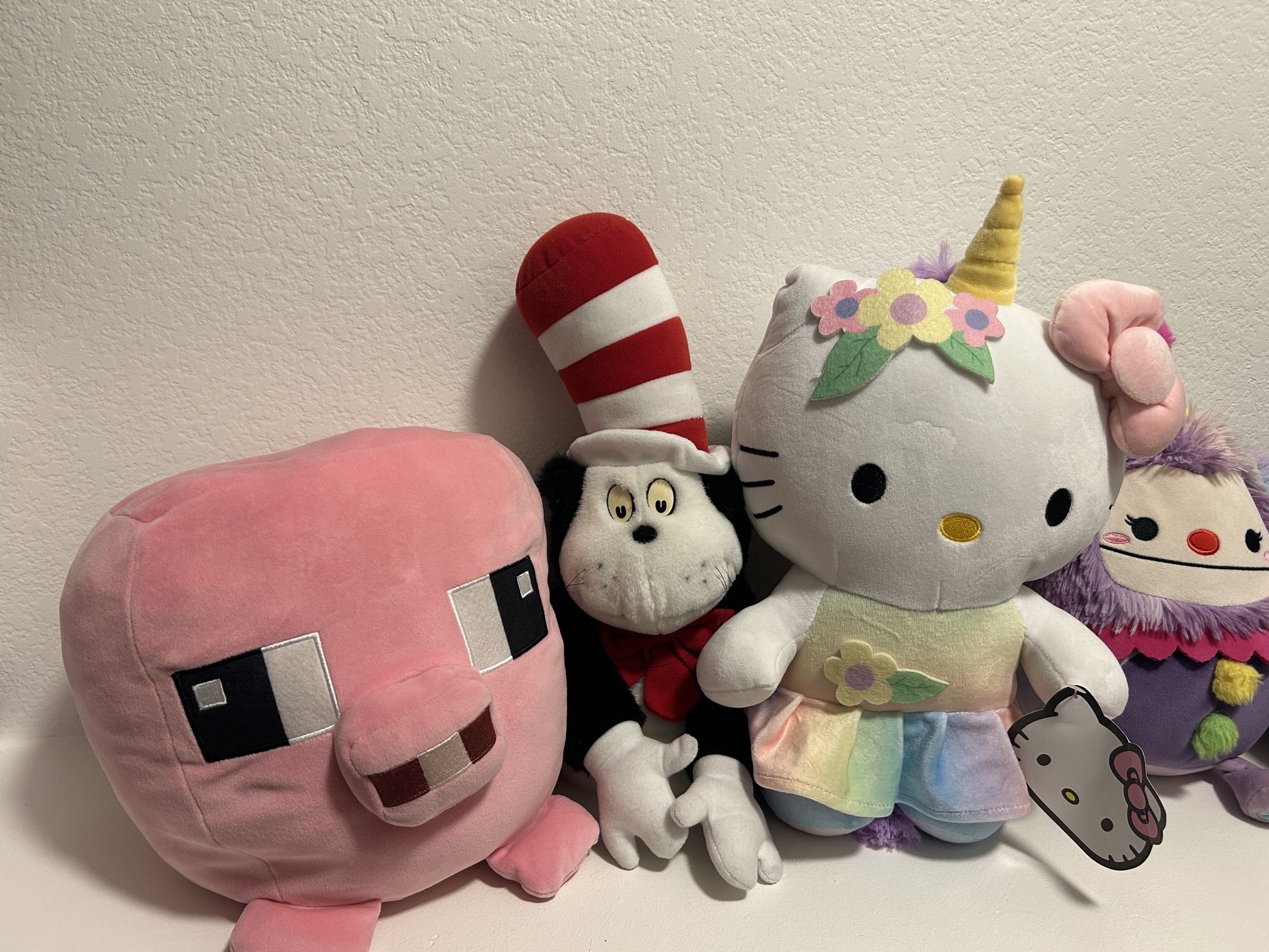 Plush Stuffed Animals – $10 Each (Pokémon, Minecraft, Hello Kitty etc.)