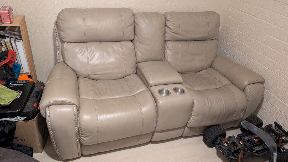 Tan Power Reclining Couch