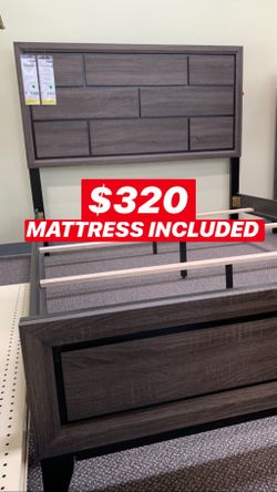 QUEEN BED FRAME $20 DELIVERY 🚚 MATTRESS INCLUDED 💥 • Brand new in box • Hardware & instructions included • Price is firm • We do not assemble POR