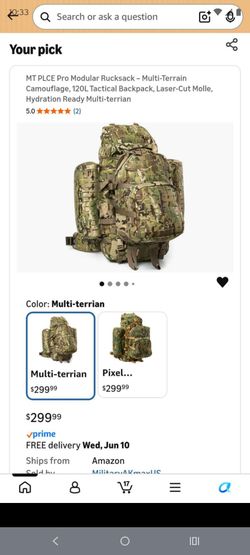 M.T 120Liter rucksack multicamo pattern