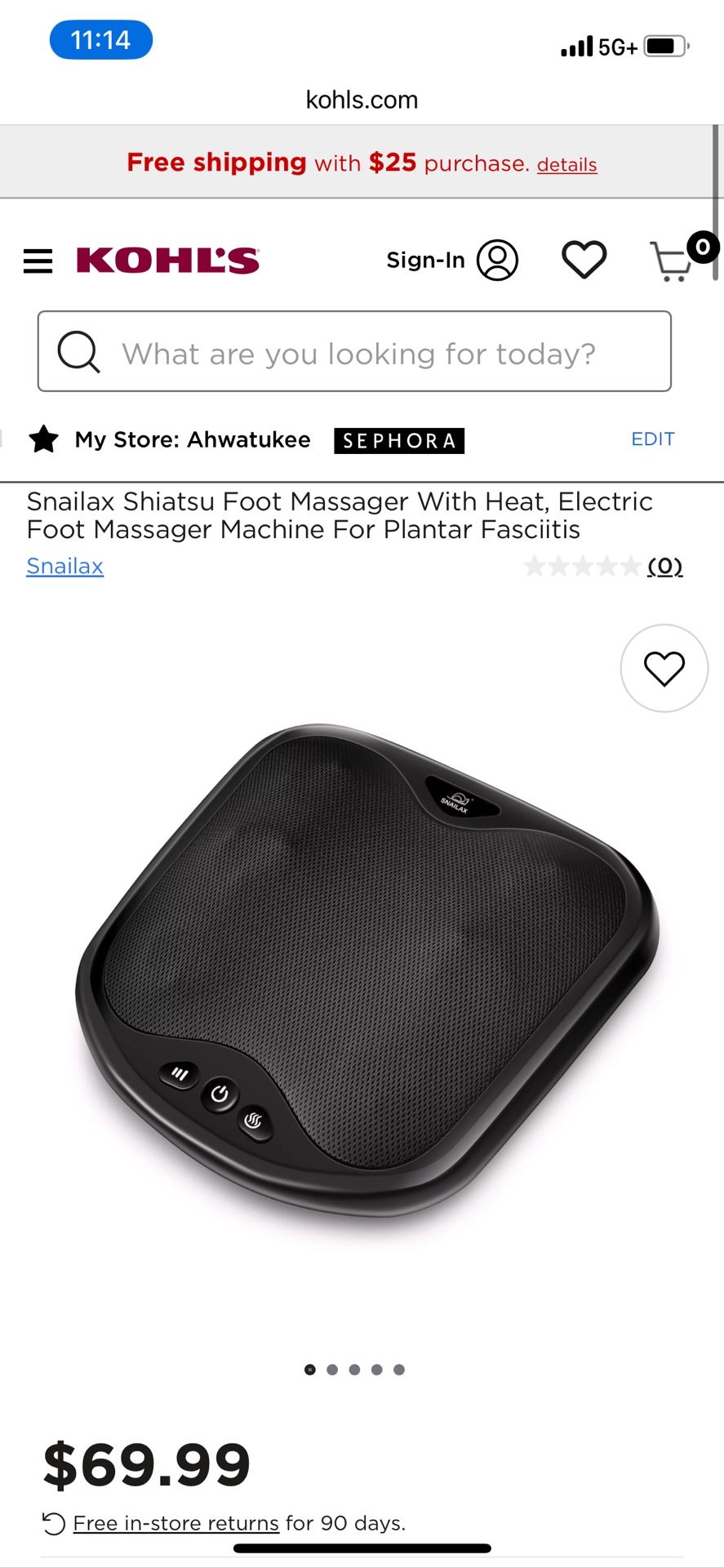 Snailax Shiatsu Foot Massager With Heat, Electric Foot Massager Machine For Plantar Fasciitis