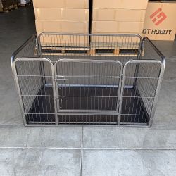 $95 (New) Heavy-duty dog pet playpen with plastic tray indoor outdoor cage kennel 4-panel, 49x32x28” 