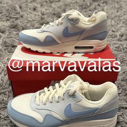 Nike Air Max 1 Sail Blue Tint. Womens 7 / GS 5.5Y