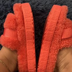 UGG Taffy Pink Fluffita Slide Slippers
